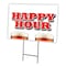 Signmission Happy Hour Yard Sign & Stake outdoor plastic coroplast window, C-2436 Happy Hour C-2436 Happy Hour - alternate 1